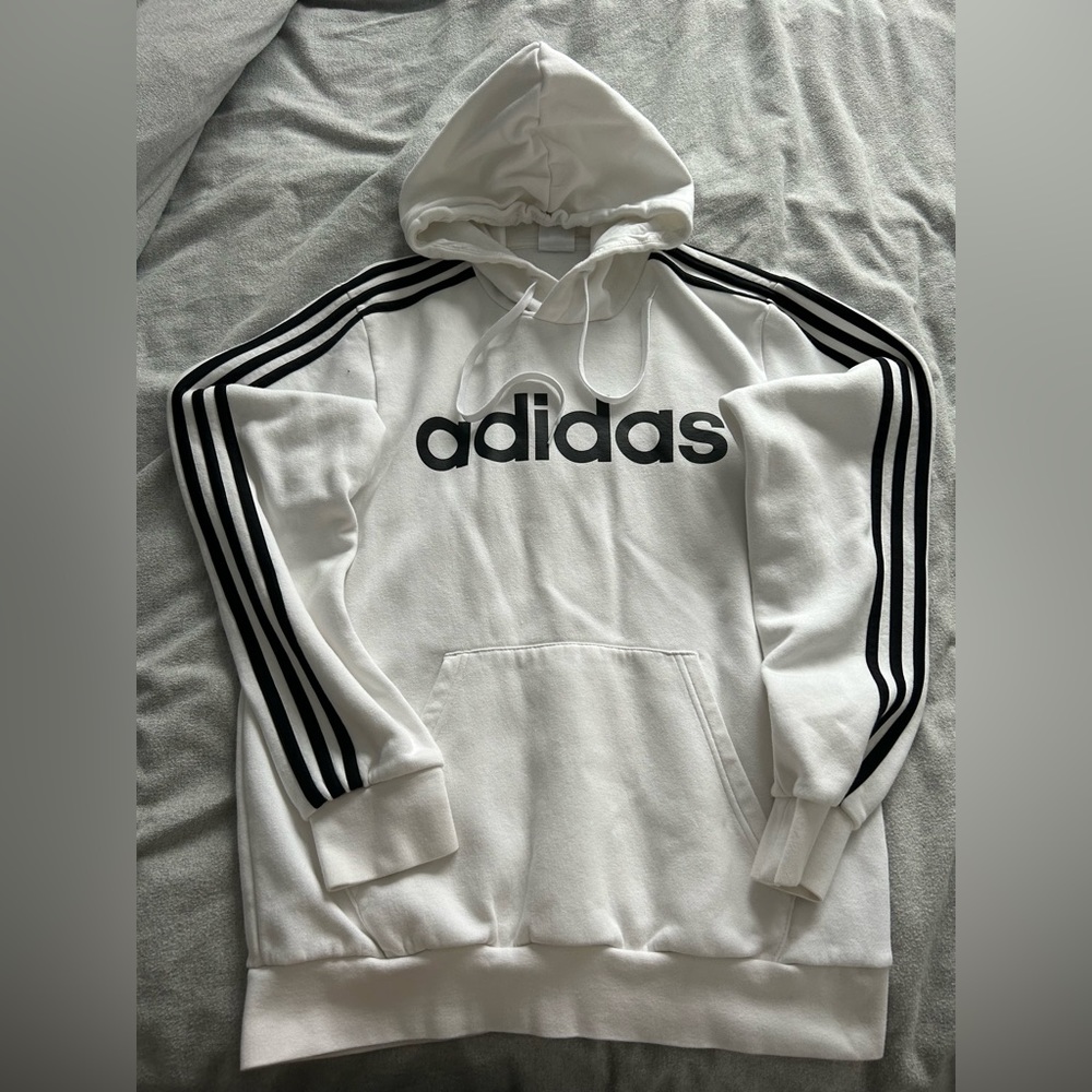 Adidas Mens Essentials 3-Stripes Pullover Fleece Hoodie